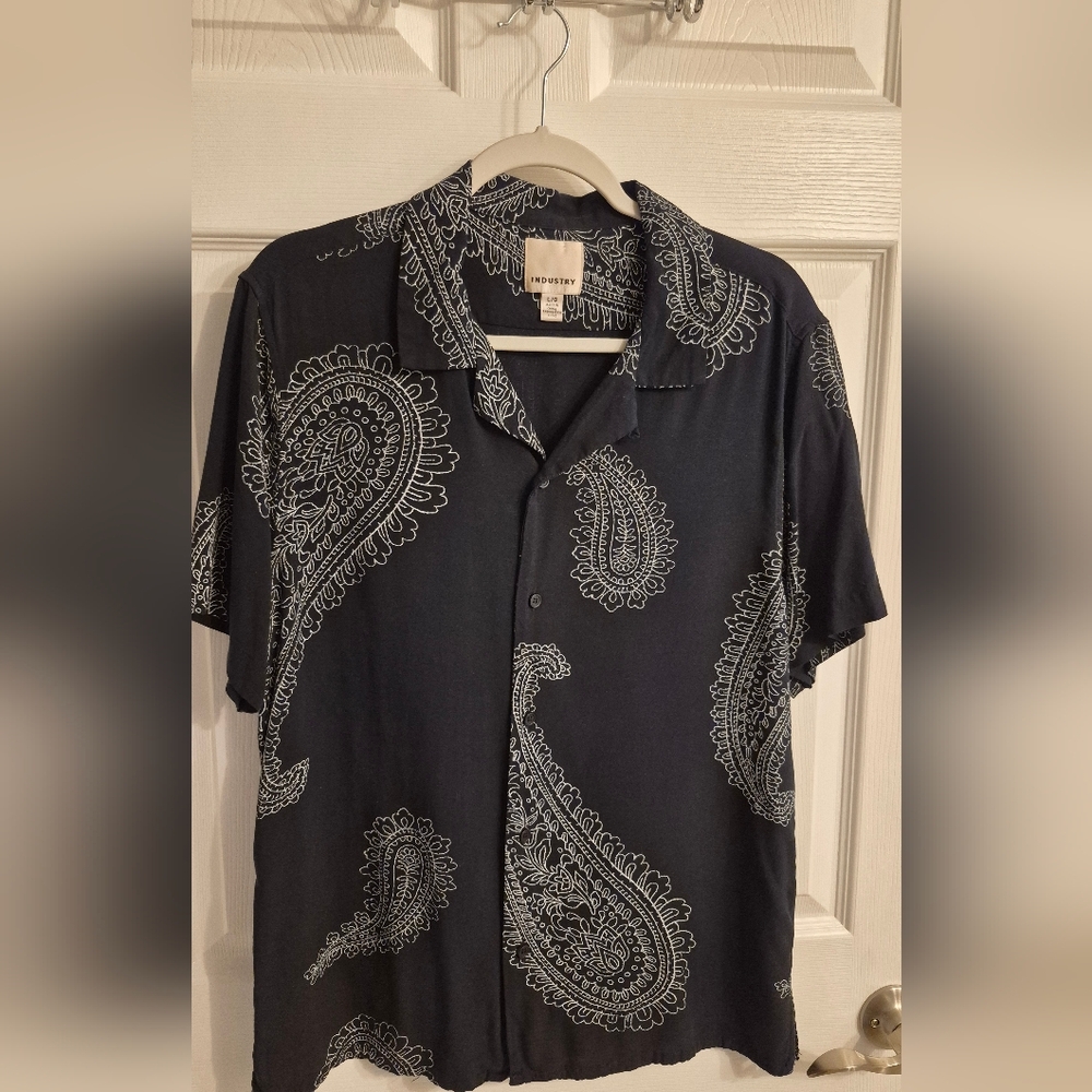 Black and White Paisley Men's Shirt